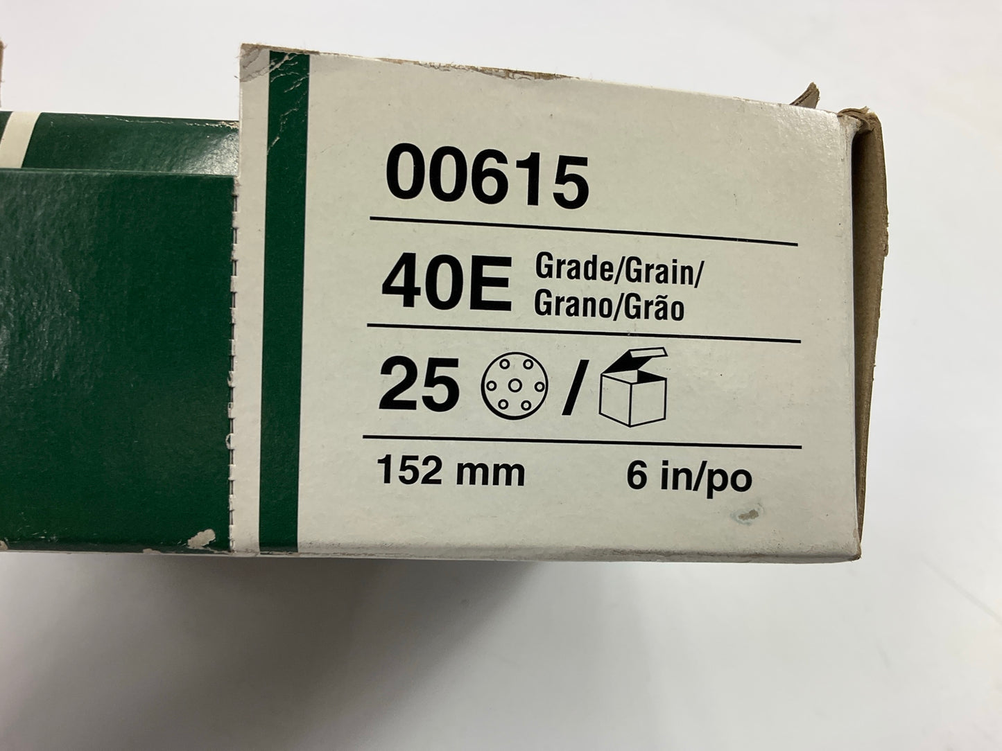 3M 00615 Green Corps Hookit 6'' Sanding Discs, Dust Free, 40E Grit, 25 Discs