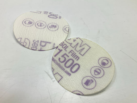 3M 00907 Hookit 3'' P1500 Auto Sanding Finishing Film Disc 1500 Grit (50/Box)