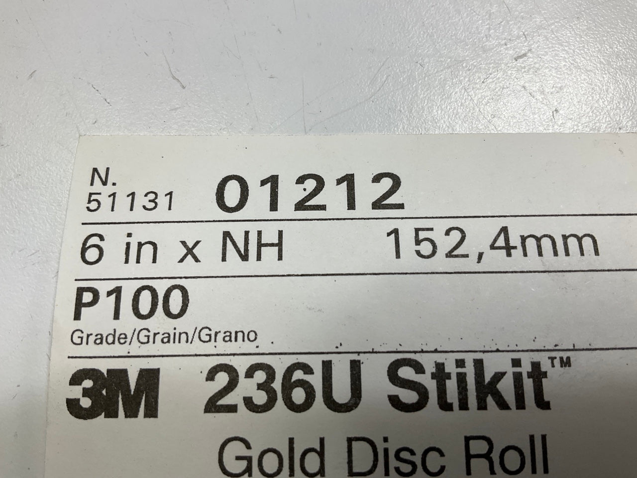 3M 01212 Stikit Gold Sanding Disc Roll, 6 In, P100 Grit, 75 Discs Per Roll