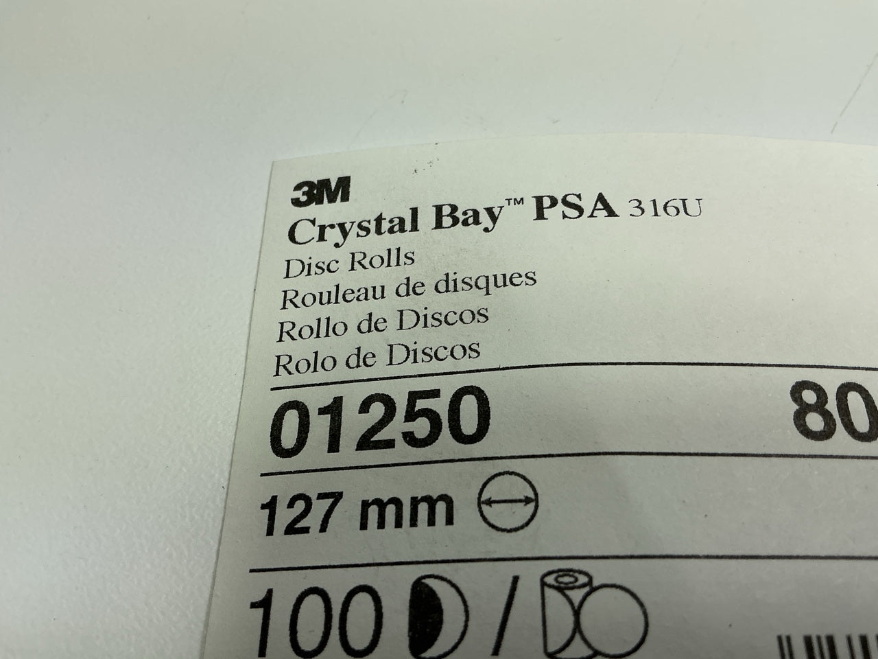 3M 01250 PSA 80 Grit Sanding Discs, 5'' Diameter, 80 Grade, Pack Of 100