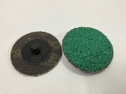 3M 01398 Green Corps Roloc 2'' Surface Prep Disc, 24 Grit - Pack Of 14 Discs