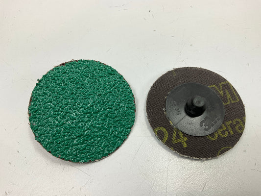 3M 01398 Green Corps Roloc 2'' Surface Prep Disc, 24 Grit - Pack Of 23 Discs