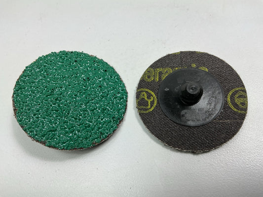 3M 01398 Green Corps Roloc 2'' Surface Prep Disc, 24 Grit - Pack Of 25 Discs