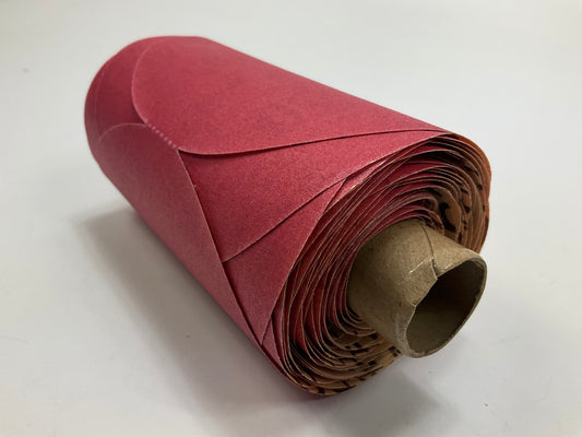 3M 01605 Stikit Red Abrasive PSA Sanding Disc, 5 In, P220, 100 Disc Roll