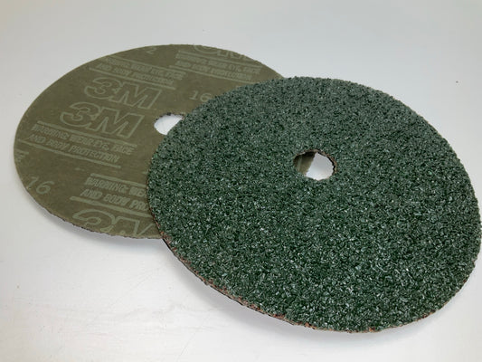 (11) 3M 01924 Green Corps 7'' X 7/8'' Grinding Sanding Fibre Discs, 16 Grade Grit
