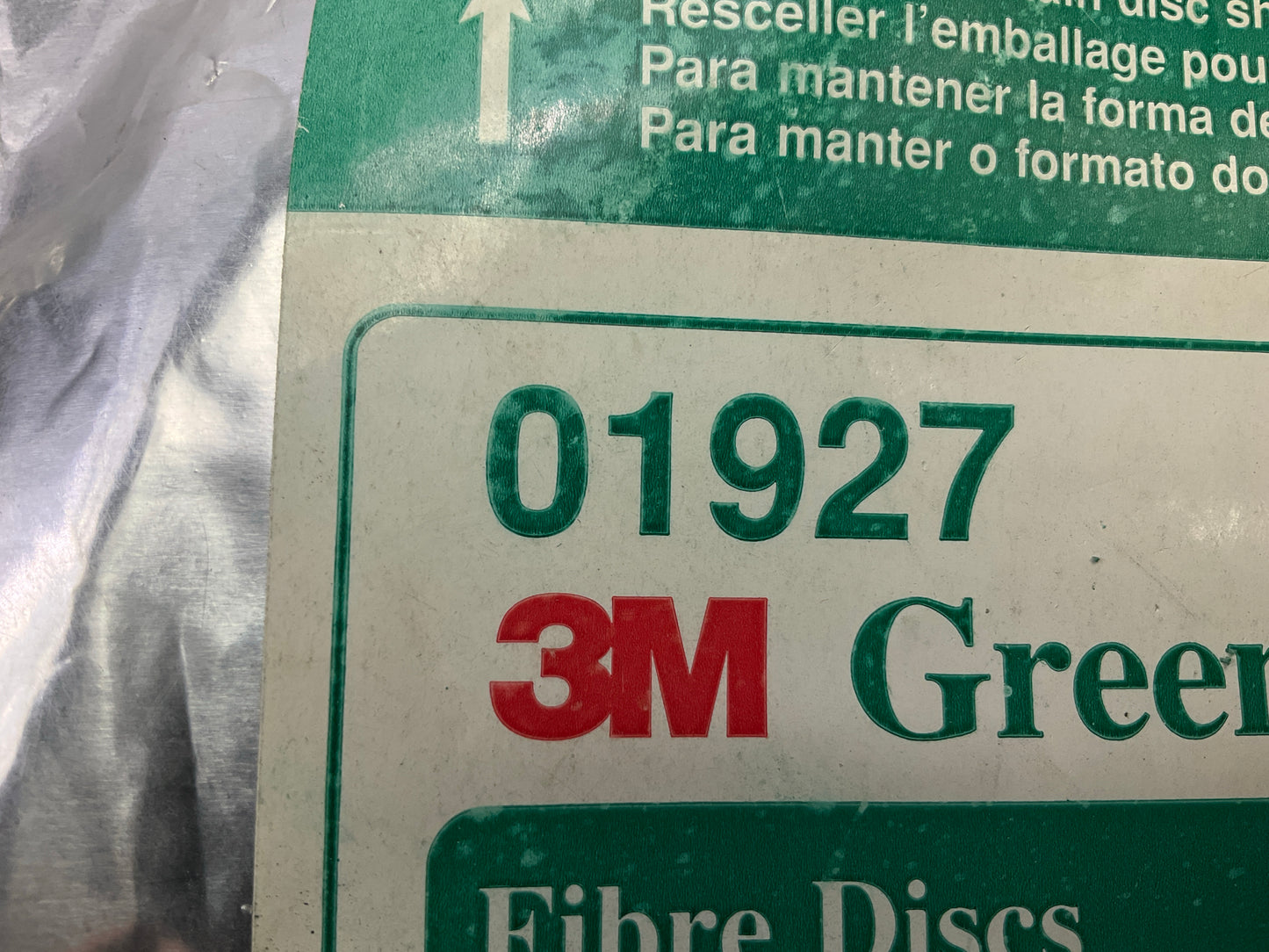 3M 01927 50 Grit Green Corps Fibre Disks - 12 Discs Total, As Shown