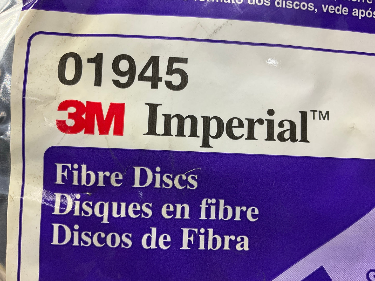 3M 01945 Imperial 5'' X 7/8'' 24 Grit Fiber Abrasive Grinding Disc - 10 / Pack
