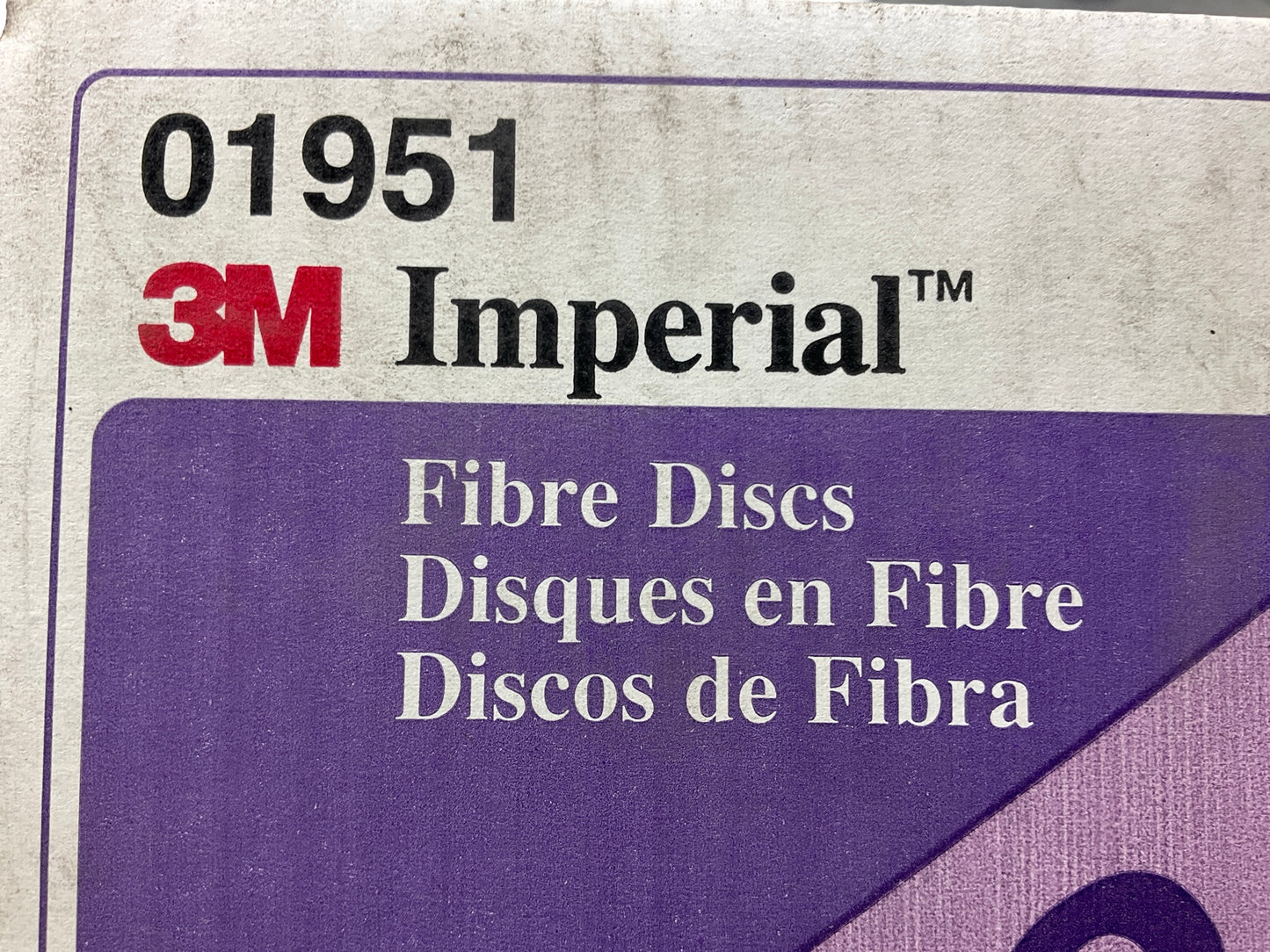 3M 01951 IMPERIAL 7'' X 7/8'' 50 Grit Fiber Grinding Abrasive Disc, Box Of 10
