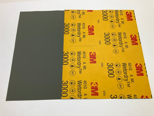 18 Sheets Total - 3M 01999 Sandpaper Sheets, 3000 Grit, Wetordy, 9''x11''