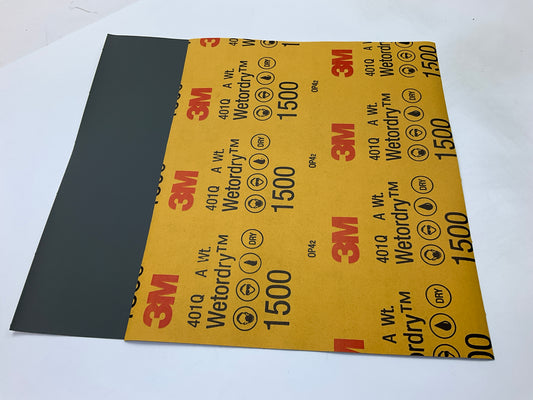 3M 02032 Wetordry Sandpaper Abrasive Sheets - 1500 Grit, 11''x9'', Box Of 50