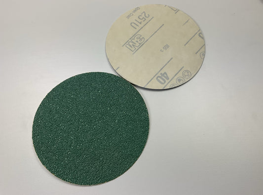 3M 03112 Stikit 5'' 40 Grit Aluminum Oxide Non-Vacuum PSA Sanding Discs - 3 Discs