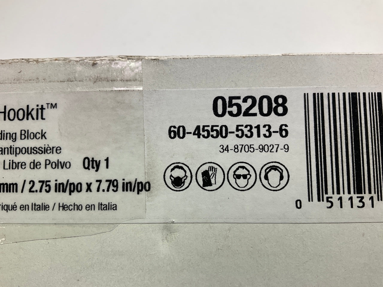 3M 05208 Dust Free Sanding Block Hookit 2.75'' In X 7.79'' In (70MM X 198MM)