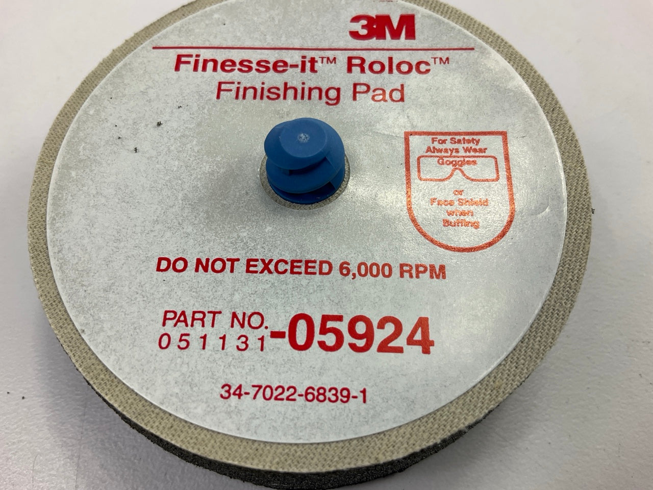 3M 05924 Finesse-it Roloc 3'' Finishing Pad, Pack Of 6