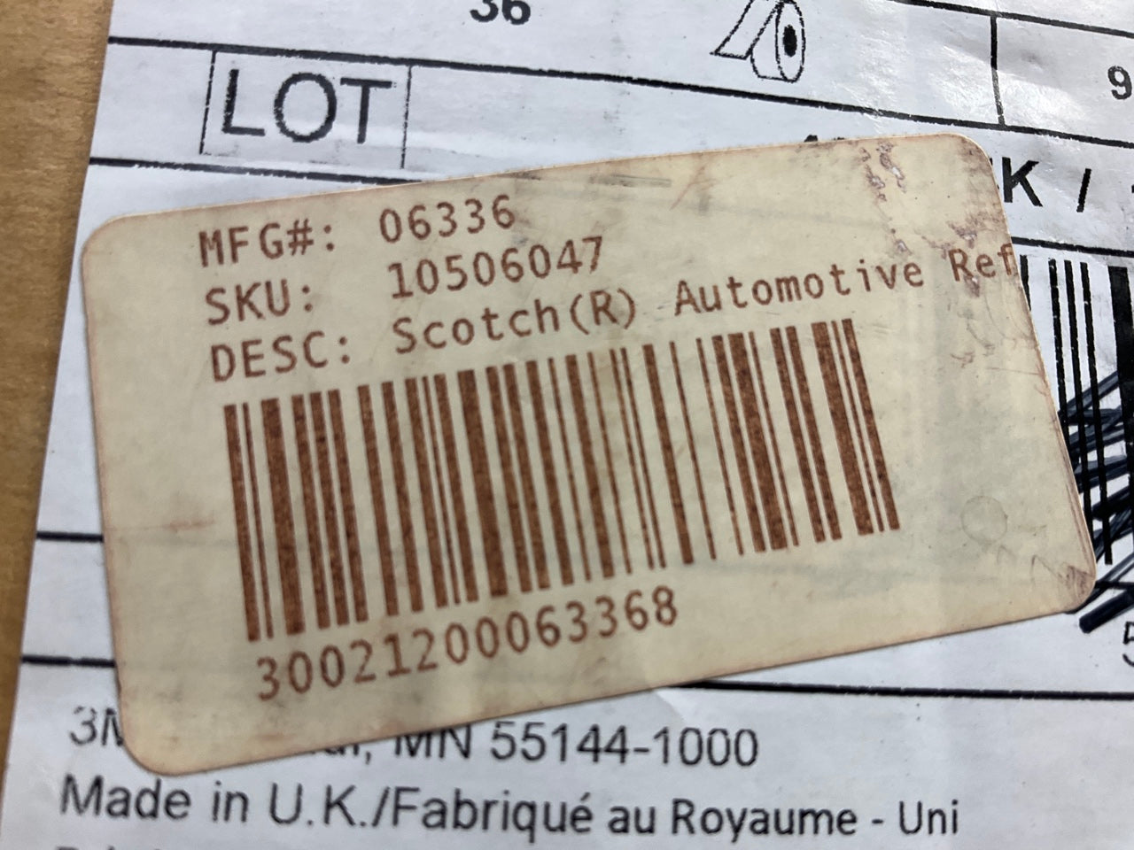 (12) 3M 06336 Automotive Refinish Masking Tape 233, 0.94'' X 60 Yard Each Roll