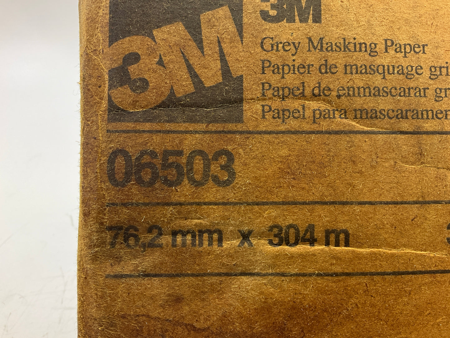 3M 06503 Gray Scotch 2.8 Mil Cloth Masking Paper, 5 Rolls 3'' X 1000 Feet Each