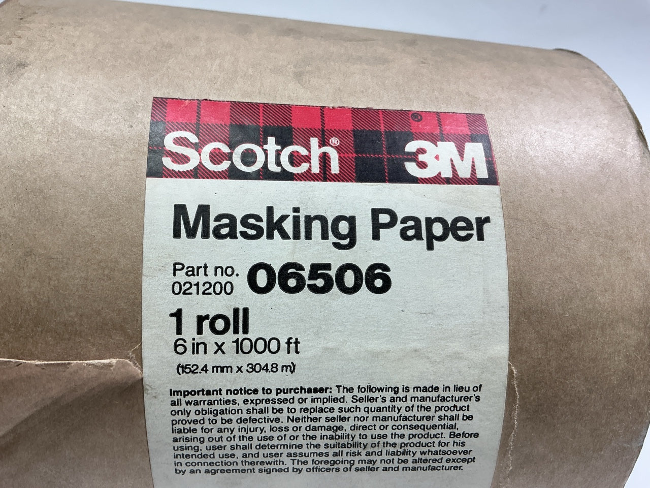 Cosmetic Damage3 From Storage - 3M Scotch 021200 06506 Masking Paper 6'' X 1000'