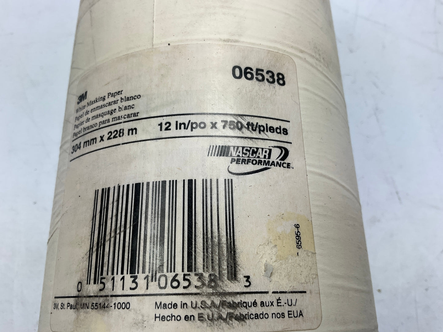 COSMETIC DAMAGE - 3M 06538 White Automotive Paint Masking Paper 12'' X 750 Feet