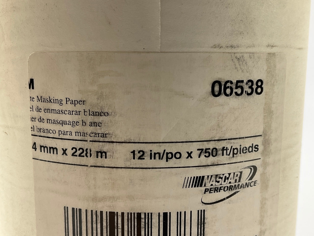 3M 06538 White Automotive Paint Masking Paper 12 In X 750 Ft - ONE ROLL