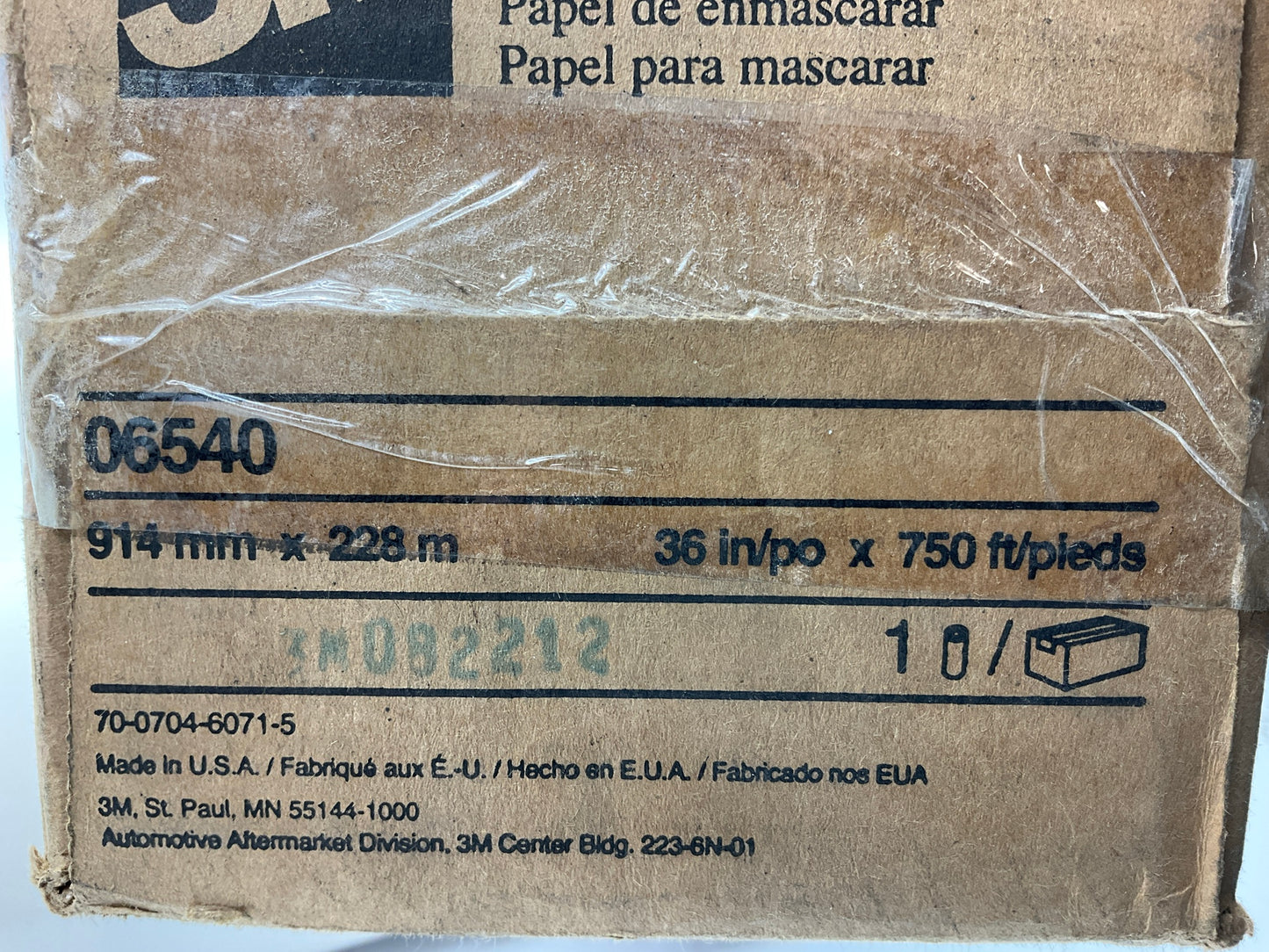 3M 06540 36'' X 750' Feet Long White Masking Paper Roll
