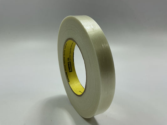 3M 06897 Scotch 180' X 0.7'' Clear Filament Strapping Fiber Tape - 7 Rolls