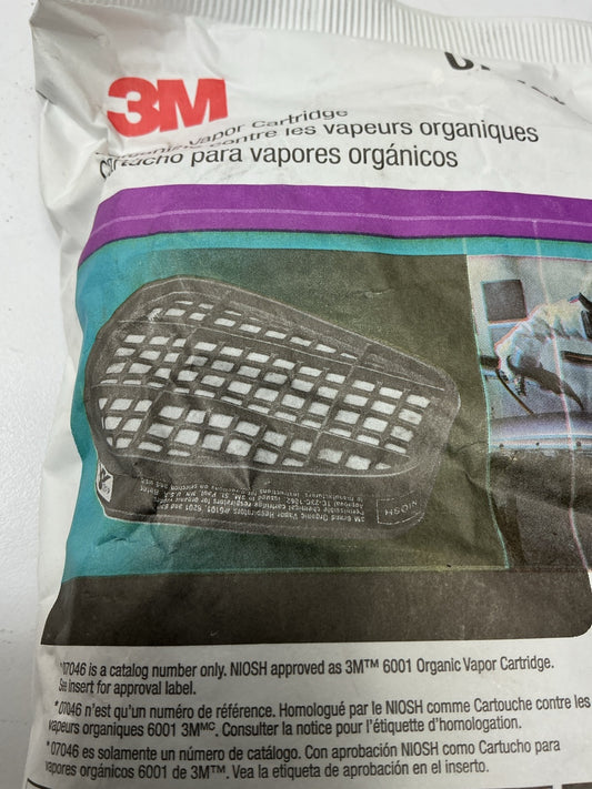 3M 07046 Organic Vapor Cartridge 6001 - 2 Pack (as Shown) Exp. 08/2028