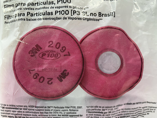 3M 07184 Particulate Filter P100 Organic Vapor Relief Pair EXP 06-2026