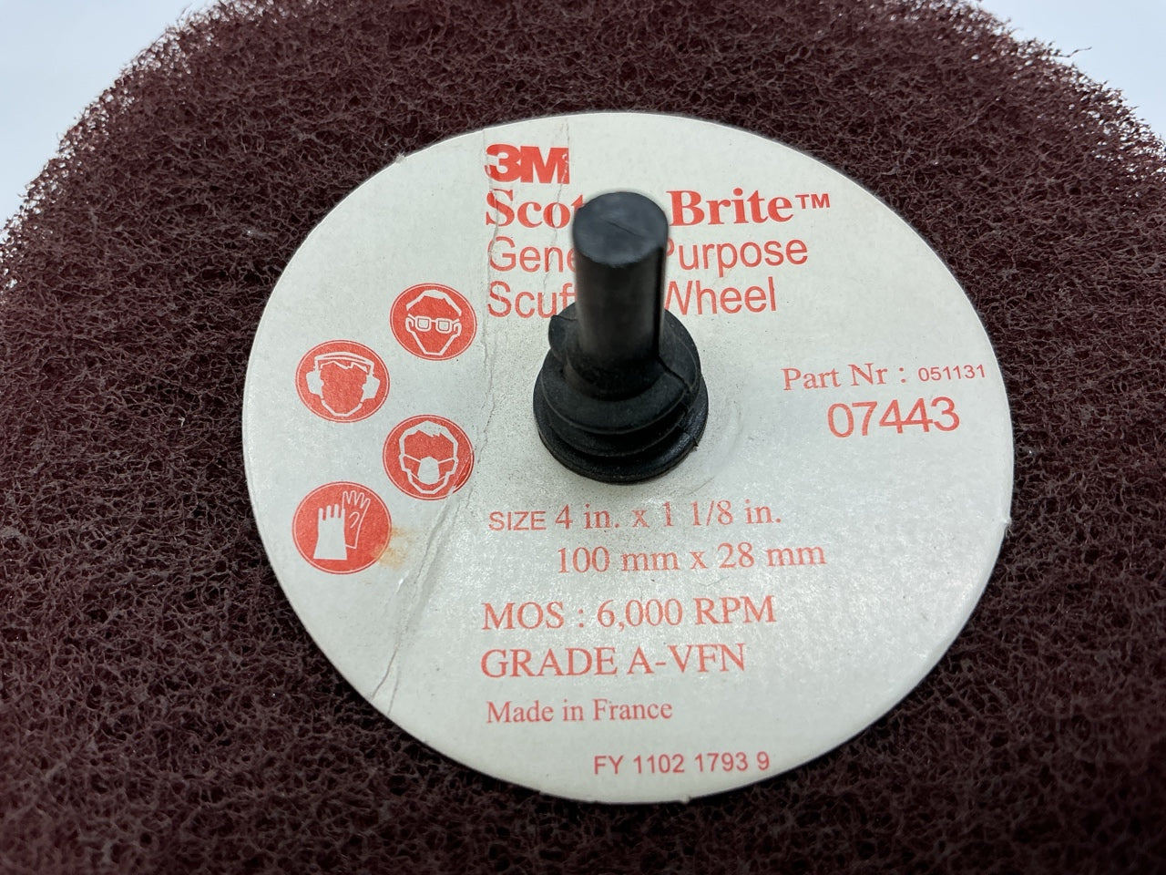3M Scotch-Brite 07443 Roloc General Purpose Scuffing Wheel 4'' X1-1/8''