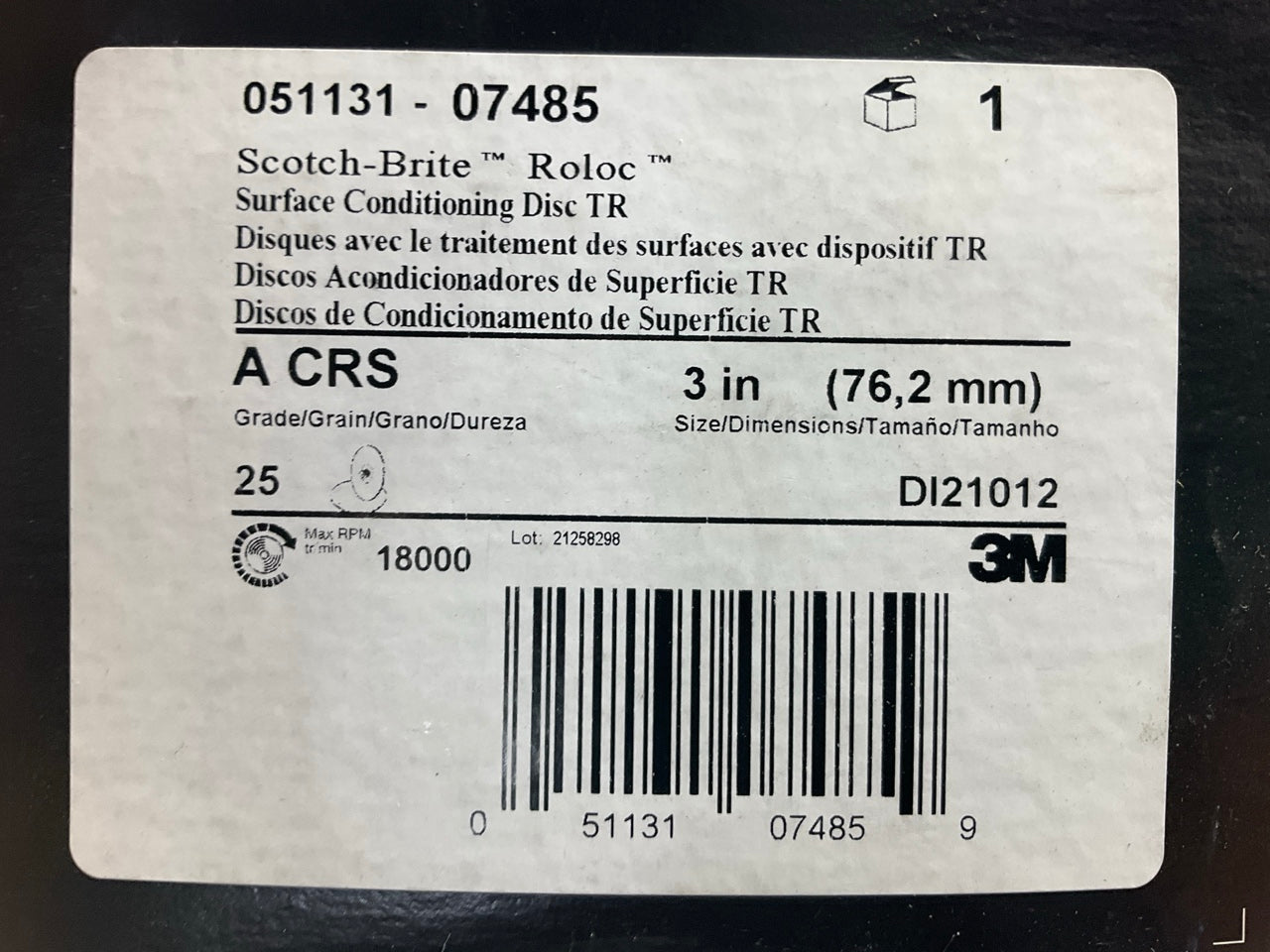 19 Discs 3M 07485 Scotch-Brite Roloc Surface Conditioning Discs Coarse 3'' Brown
