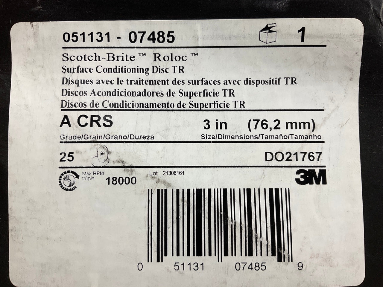 20 Discs - 3M 07485 3'' Roloc Coarse Surface Conditioning Discs 7485