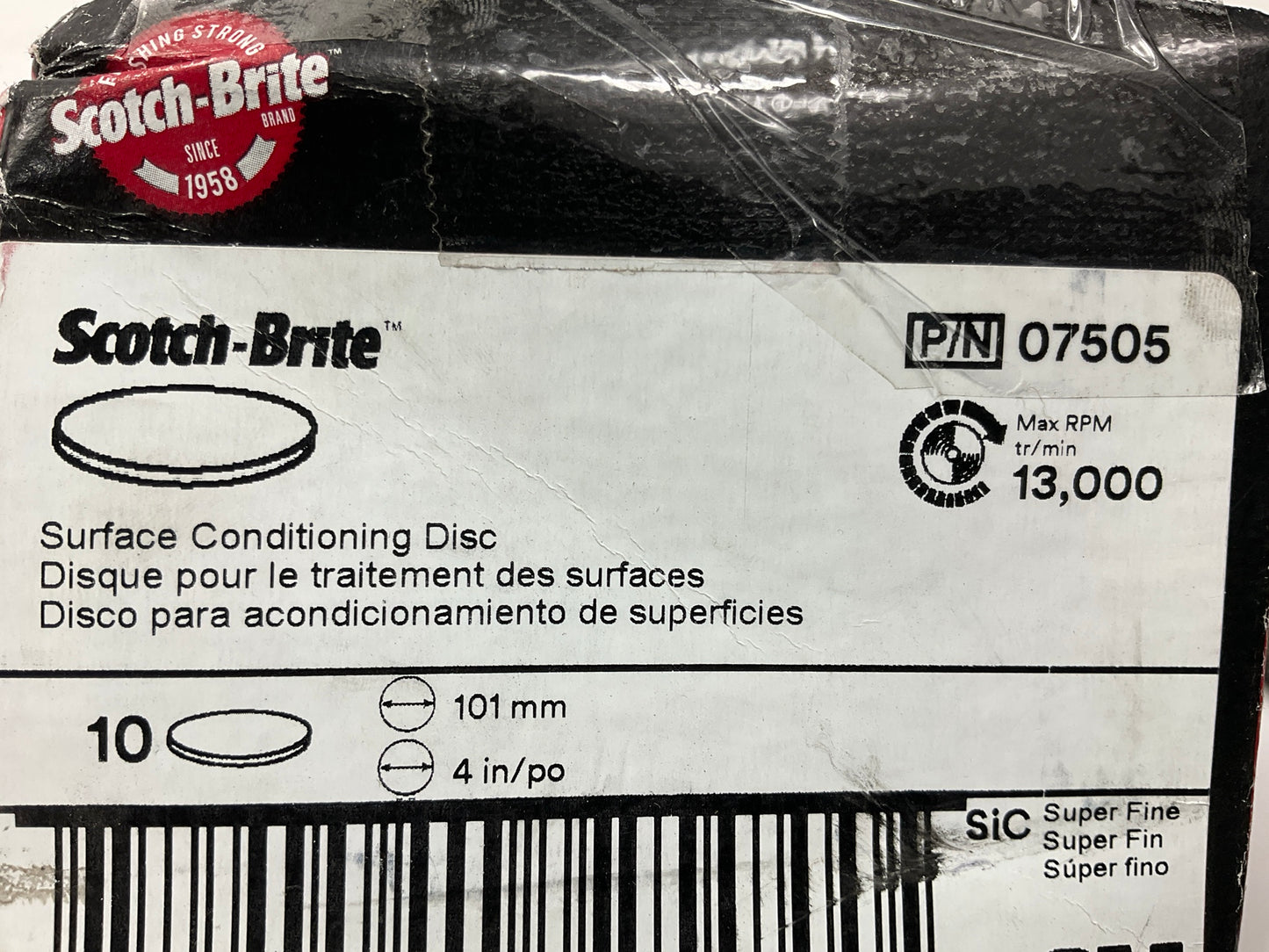 (10 Discs) 3M 07505 Surface Conditioning Discs - 4'', Super Fine