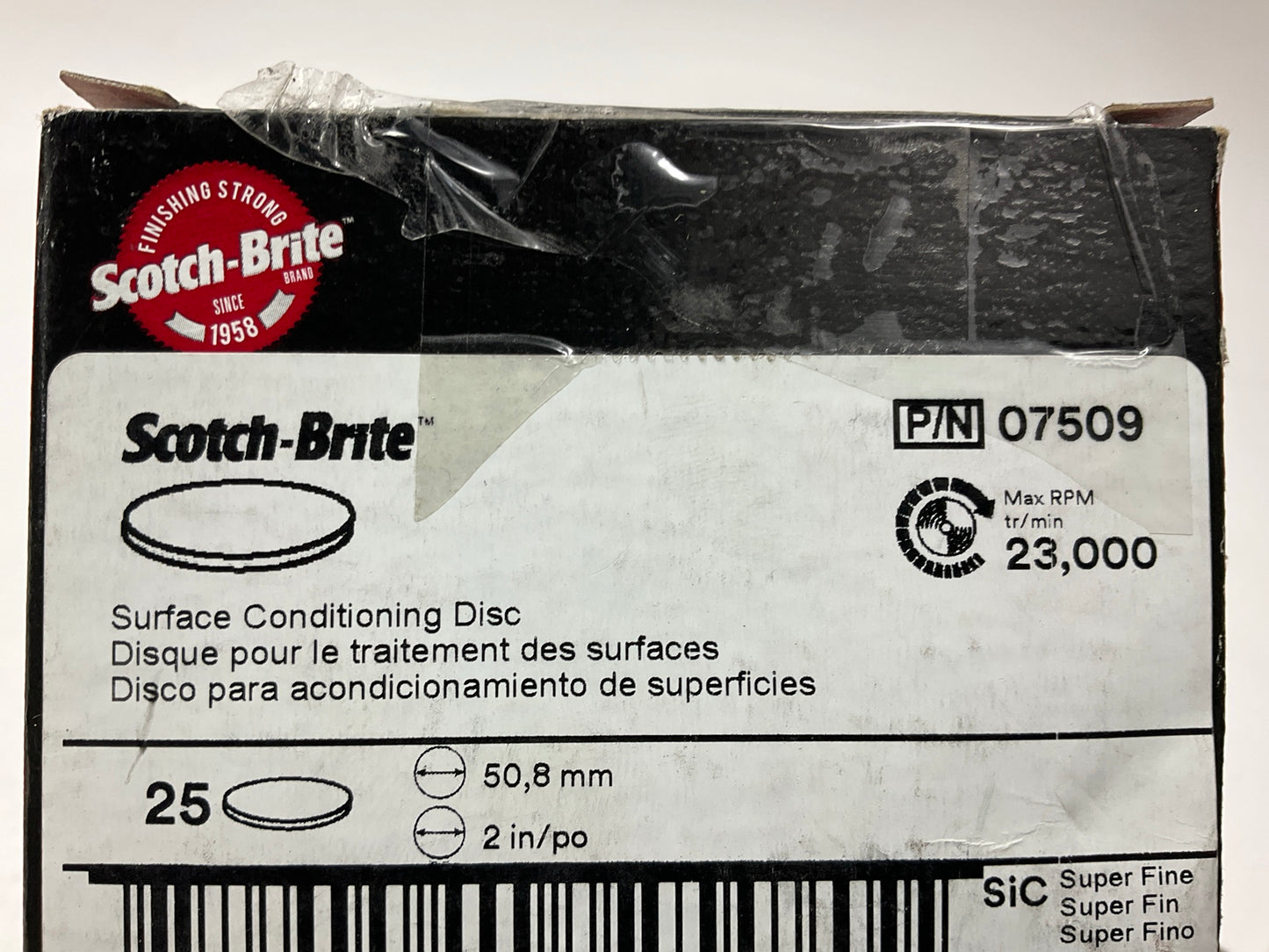 25 Discs - 3M 07509 Scotch-Brite 2'' Super Fine Surface Conditioning Discs