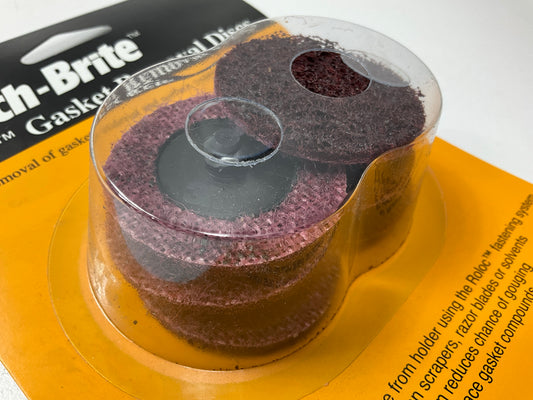 3M 07714 Scotch-Brite 2'' Roloc Gasket Removal Disc Pack, Medium