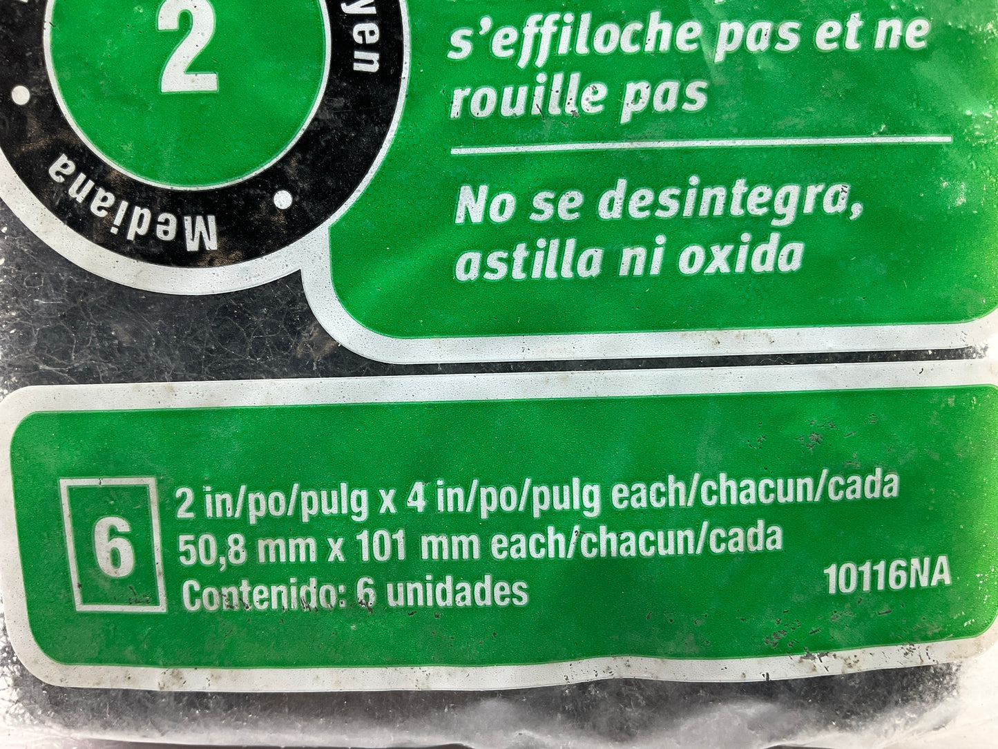 5 PACKS - 3M 10116NA #2 Medium Synthetic Steel Wool Pads 2''X4'', 6 PCS / Pack