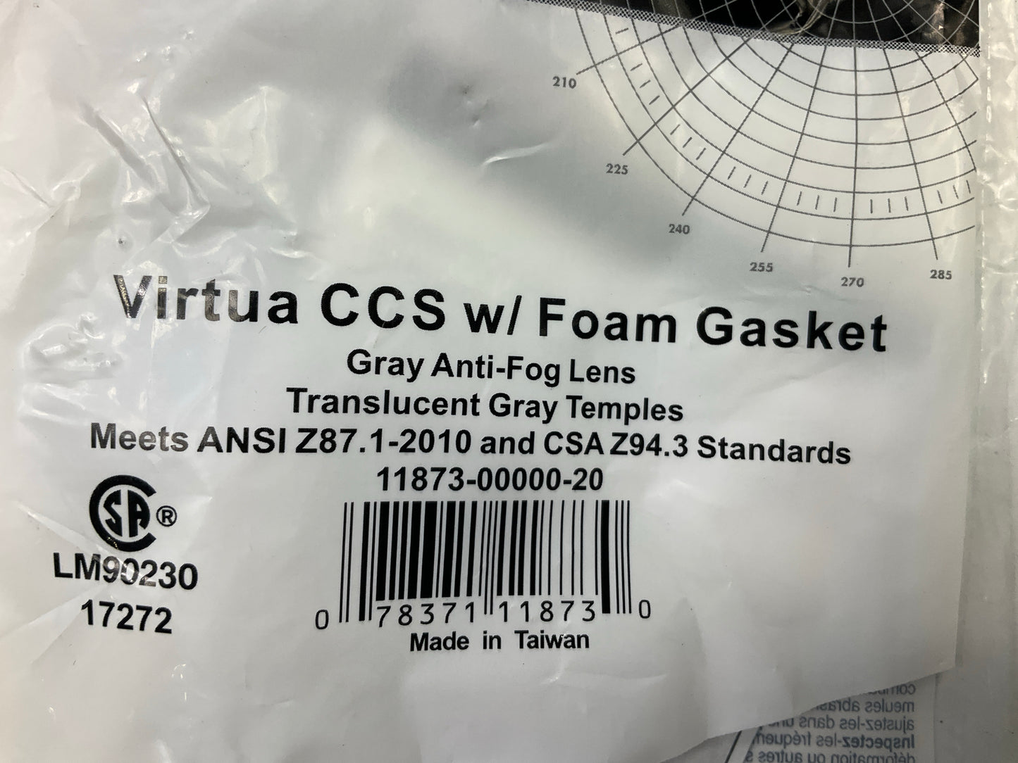 3M Virtua CCS Protective Safety Glasses W/ Foam Gasket Gray Anti-Fog Lens 11873
