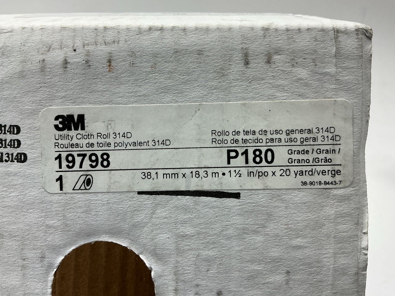 3M 13798 Utility Sanding Cloth Roll 314D, 1-1/2 X 20 Yard, P180 Grit