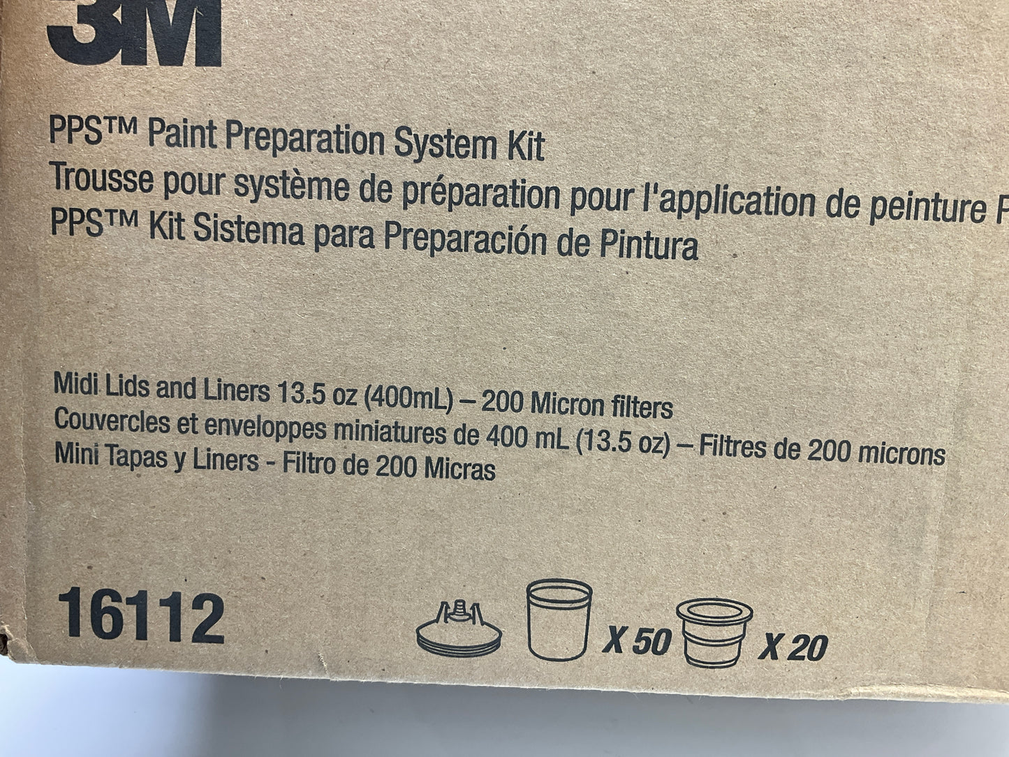 3M 16112 PPS Paint Prep Kit Midi Size 400 Ml 13.5 Oz 200 Micron Filters
