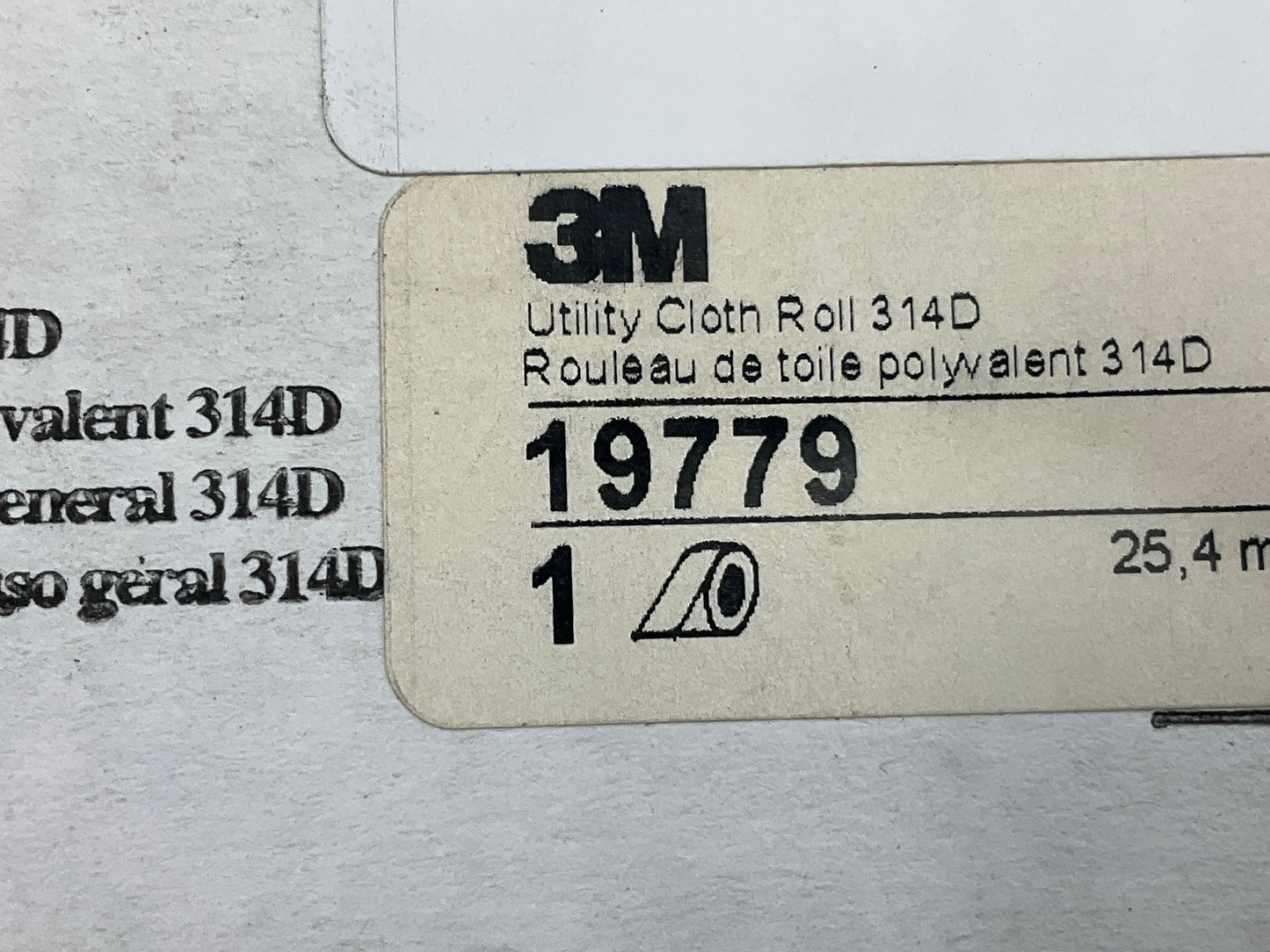 3M 19779 1'' X 20 Yards P180 Grit Very Fine Grade Utility Sanding Cloth Roll