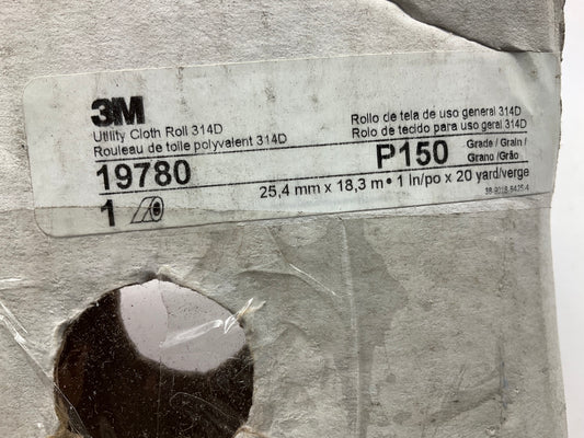3M 19780 Abrasive Emery Utility Cloth Roll 314D 1 In X 20 Yard, P150 J Weight