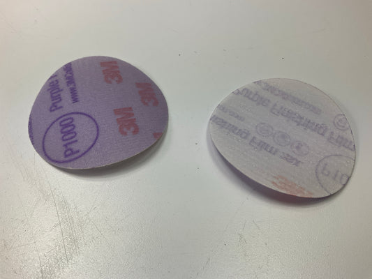 3M 30369 Hookit 3'', 1000 Grit Purple Finishing Film Sanding Disc (50/Box)