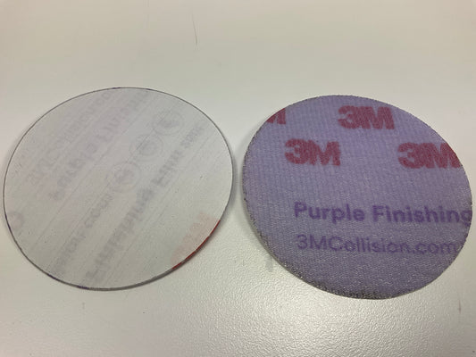 3M 30371 Hookit 3'', 600 Grit Purple Finishing Film Sanding Disc (50/Box)