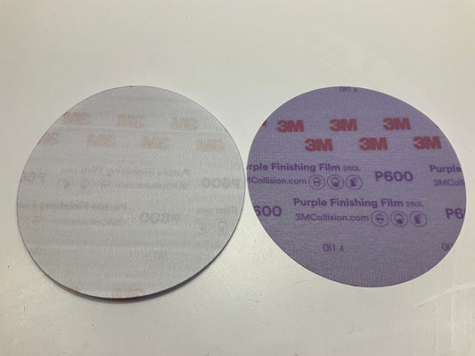 3M 30671 Purple Finishing Film Hookit Sanding Disc (600 Grit, 6 Inch, 50 Pcs)