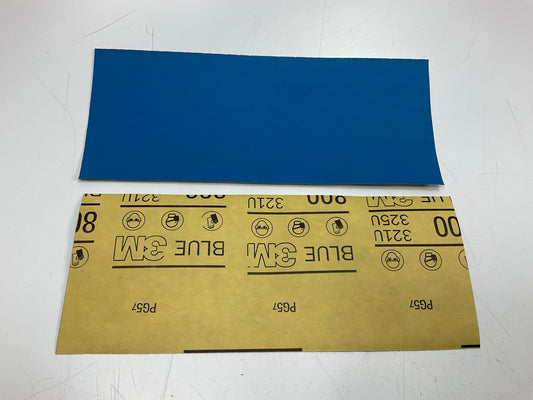 3M 31581 Blue Sandpaper Sheets, 3-2/3'' X 9'', 800 Grit, 8 Sheets Total