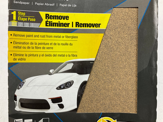 3M 32115 Sandpaper Sheets - 80 Grit, 9''x11'', 15 Sheets Total