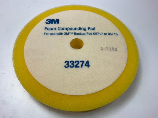 (2) 3M 33274 8'' Yellow Foam Compounding Pad, Single Sided