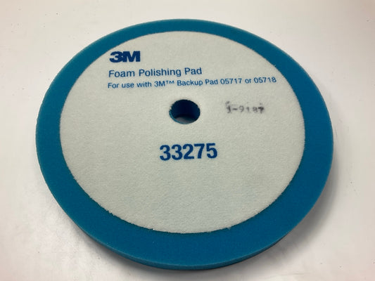 3M 33275, Polishing Pad, 8'' Diameter, Blue, Foam Abrasive, Single Sided, 2 Pads