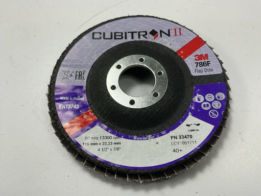 (2) 3M 33470 Cubitron II 40 GRIT Flap Sanding Abrasive Disc, 4-1/2'' X 7/8''