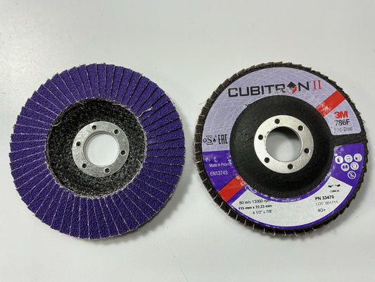 3M 33470 Cubitron II 40 Grit Flap Sanding Disc 4.5'' X 7/8'', Pack Of 5