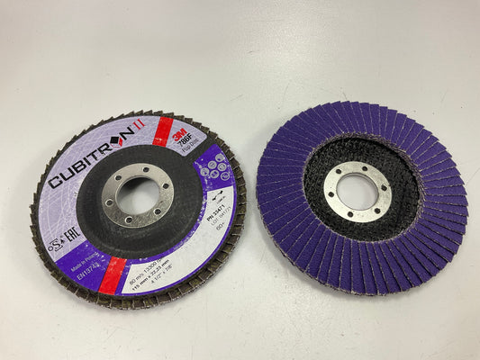 3M 33471 4.5'' 60 Grit Cubitron Flap Disc - Purple, 4 Discs Total