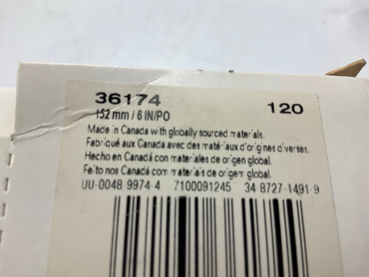 3M 36174 120 Grit Hookit Blue Abrasive Sanding Disc Multi-hole 6'', 50 / Box