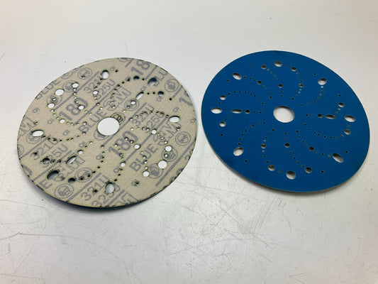 3M 36176 Hookit Blue Abrasive Sanding Disc Multi-hole 6 Inch 180 Grit (50 Discs)